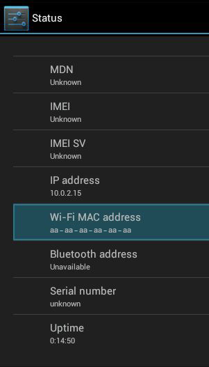 Android MAC Address Android MAC Address