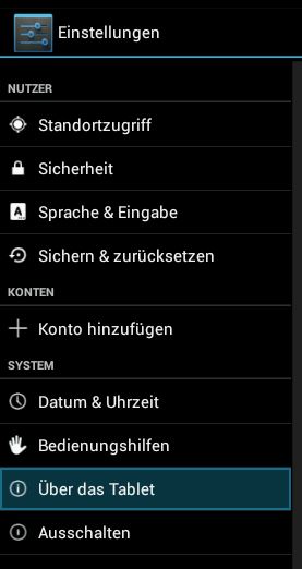 Android Über das Gerät Android Über das Gerät