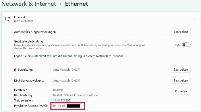 Win11 Physical address Win11 Physical address